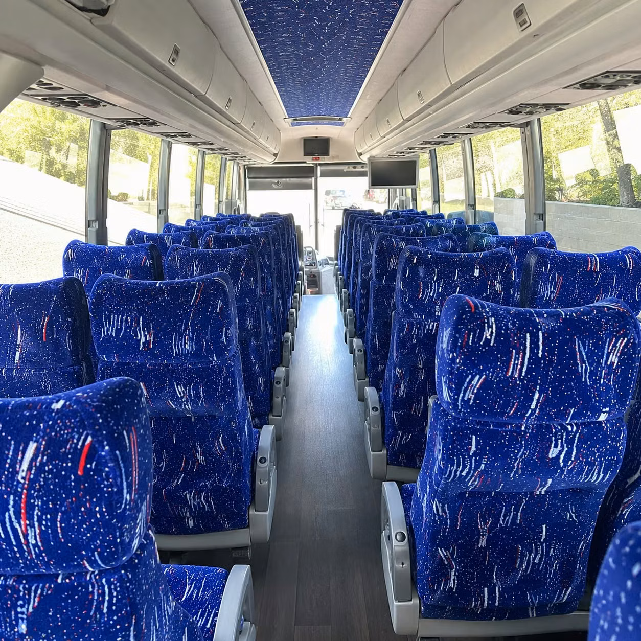 56 passenger charter bus interior